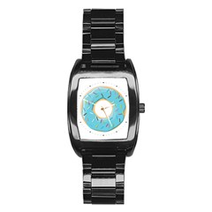 Pastel Blue Donut With Rainbow Candies Stainless Steel Barrel Watch by genx