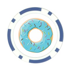 Pastel Blue Donut With Rainbow Candies Poker Chip Card Guard by genx