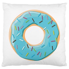 Pastel Blue Donut With Rainbow Candies Large Flano Cushion Case (one Side) by genx