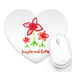 Flowers And Cute Phrase Pencil Drawing Heart Mousepads by dflcprintsclothing