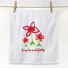 Flowers And Cute Phrase Pencil Drawing Face Towel by dflcprintsclothing