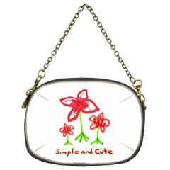 Flowers And Cute Phrase Pencil Drawing Chain Purse (two Sides) by dflcprintsclothing