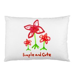 Flowers And Cute Phrase Pencil Drawing Pillow Case by dflcprintsclothing