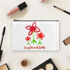 Flowers And Cute Phrase Pencil Drawing Cosmetic Bag (medium) by dflcprintsclothing