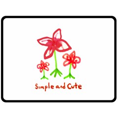 Flowers And Cute Phrase Pencil Drawing Fleece Blanket (large)  by dflcprintsclothing