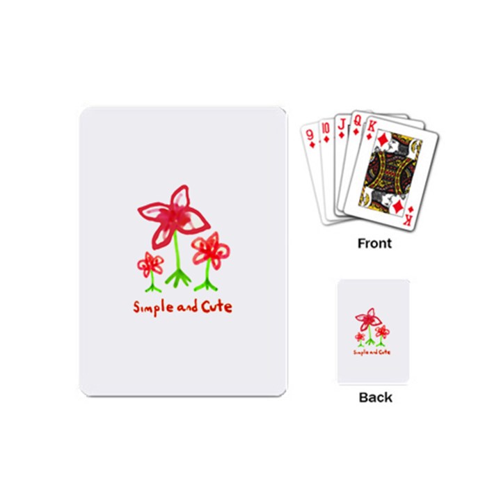 Flowers And Cute Phrase Pencil Drawing Playing Cards (Mini)