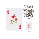 Flowers And Cute Phrase Pencil Drawing Playing Cards 54 (Mini) Front - Heart10