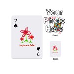 Flowers And Cute Phrase Pencil Drawing Playing Cards 54 (Mini) Front - Spade7