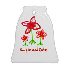 Flowers And Cute Phrase Pencil Drawing Bell Ornament (two Sides) by dflcprintsclothing