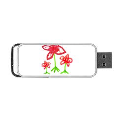 Flowers And Cute Phrase Pencil Drawing Portable Usb Flash (one Side) by dflcprintsclothing