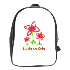 Flowers And Cute Phrase Pencil Drawing School Bag (xl) by dflcprintsclothing