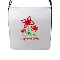 Flowers And Cute Phrase Pencil Drawing Flap Closure Messenger Bag (l) by dflcprintsclothing