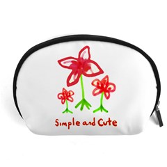 Flowers And Cute Phrase Pencil Drawing Accessory Pouch (large) by dflcprintsclothing