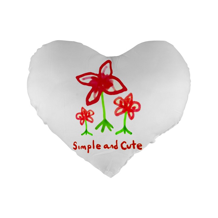 Flowers And Cute Phrase Pencil Drawing Standard 16  Premium Flano Heart Shape Cushions