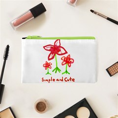 Flowers And Cute Phrase Pencil Drawing Cosmetic Bag (xs) by dflcprintsclothing