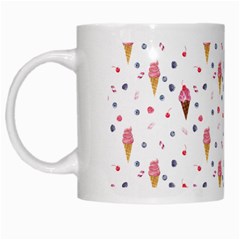 Ice Cream Cones Watercolor With Fruit Berries And Cherries Summer Pattern White Mugs by genx