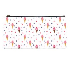 Ice Cream Cones Watercolor With Fruit Berries And Cherries Summer Pattern Pencil Cases by genx