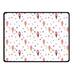 Ice Cream Cones Watercolor with fruit berries and cherries summer pattern Double Sided Fleece Blanket (Small)  45 x34  Blanket Back