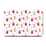 Popsicle Juice Watercolor with fruit berries and cherries summer pattern Small Doormat  24 x16  Door Mat