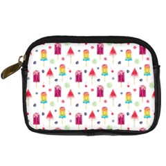 Popsicle Juice Watercolor With Fruit Berries And Cherries Summer Pattern Digital Camera Leather Case by genx