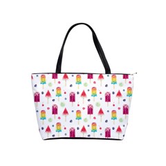 Popsicle Juice Watercolor With Fruit Berries And Cherries Summer Pattern Classic Shoulder Handbag by genx