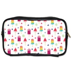 Popsicle Juice Watercolor With Fruit Berries And Cherries Summer Pattern Toiletries Bag (two Sides) by genx