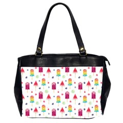 Popsicle Juice Watercolor With Fruit Berries And Cherries Summer Pattern Oversize Office Handbag (2 Sides) by genx