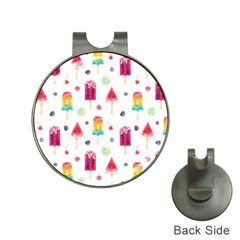 Popsicle Juice Watercolor With Fruit Berries And Cherries Summer Pattern Hat Clips With Golf Markers by genx