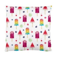 Popsicle Juice Watercolor With Fruit Berries And Cherries Summer Pattern Standard Cushion Case (two Sides) by genx