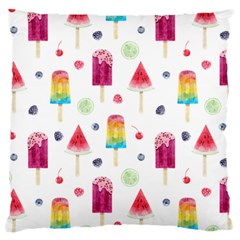 Popsicle Juice Watercolor With Fruit Berries And Cherries Summer Pattern Large Cushion Case (two Sides) by genx