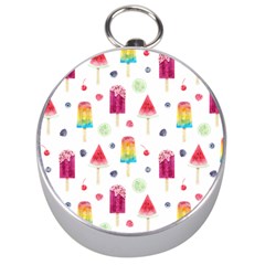 Popsicle Juice Watercolor With Fruit Berries And Cherries Summer Pattern Silver Compasses by genx