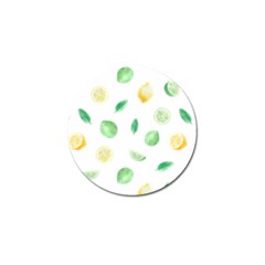 Lemon And Limes Yellow Green Watercolor Fruits With Citrus Leaves Pattern Golf Ball Marker (10 Pack) by genx