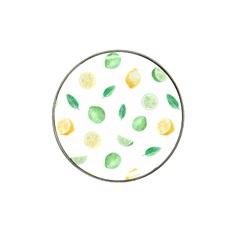 Lemon And Limes Yellow Green Watercolor Fruits With Citrus Leaves Pattern Hat Clip Ball Marker by genx