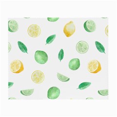 Lemon And Limes Yellow Green Watercolor Fruits With Citrus Leaves Pattern Small Glasses Cloth (2-side) by genx