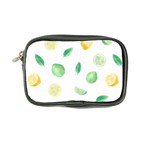 Lemon and limes yellow green watercolor fruits with citrus leaves Pattern Coin Purse Front