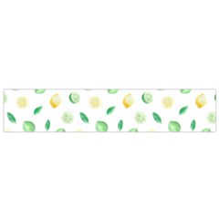 Lemon And Limes Yellow Green Watercolor Fruits With Citrus Leaves Pattern Small Flano Scarf by genx