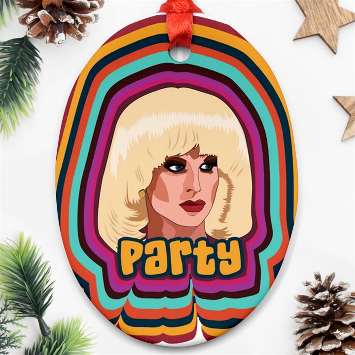 Katya Zamolodchikova Logo Oval Ornament (Two Sides)