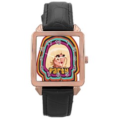 Katya Zamolodchikova Logo Rose Gold Leather Watch  by milliahood