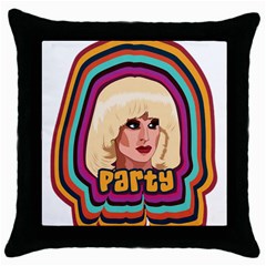 Katya Zamolodchikova Logo Throw Pillow Case (black) by milliahood