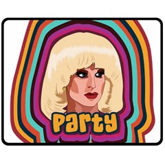 Katya Zamolodchikova Logo Double Sided Fleece Blanket (medium)  by milliahood