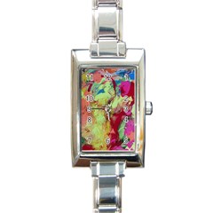 Neon World  Rectangle Italian Charm Watch by arwwearableart