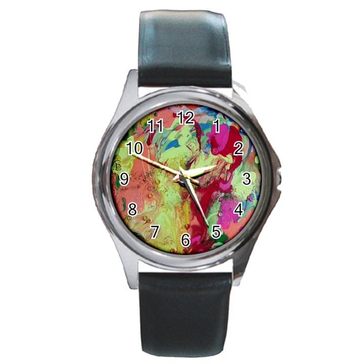 Neon World  Round Metal Watch