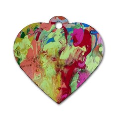 Neon World  Dog Tag Heart (two Sides) by arwwearableart