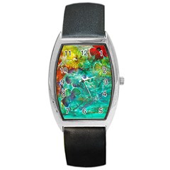 Underwater Summer Barrel Style Metal Watch by arwwearableart