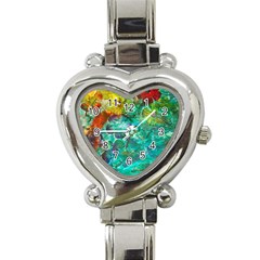 Underwater Summer Heart Italian Charm Watch by arwwearableart