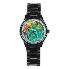 Underwater Summer Stainless Steel Round Watch by arwwearableart