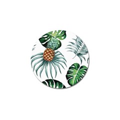 Pineapple Tropical Jungle Giant Green Leaf Watercolor Pattern Golf Ball Marker (4 Pack) by genx