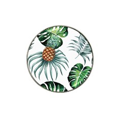 Pineapple Tropical Jungle Giant Green Leaf Watercolor Pattern Hat Clip Ball Marker by genx