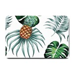 Pineapple Tropical Jungle Giant Green Leaf Watercolor Pattern Small Doormat  24 x16  Door Mat