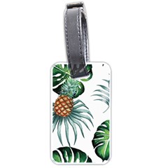 Pineapple Tropical Jungle Giant Green Leaf Watercolor Pattern Luggage Tags (one Side)  by genx